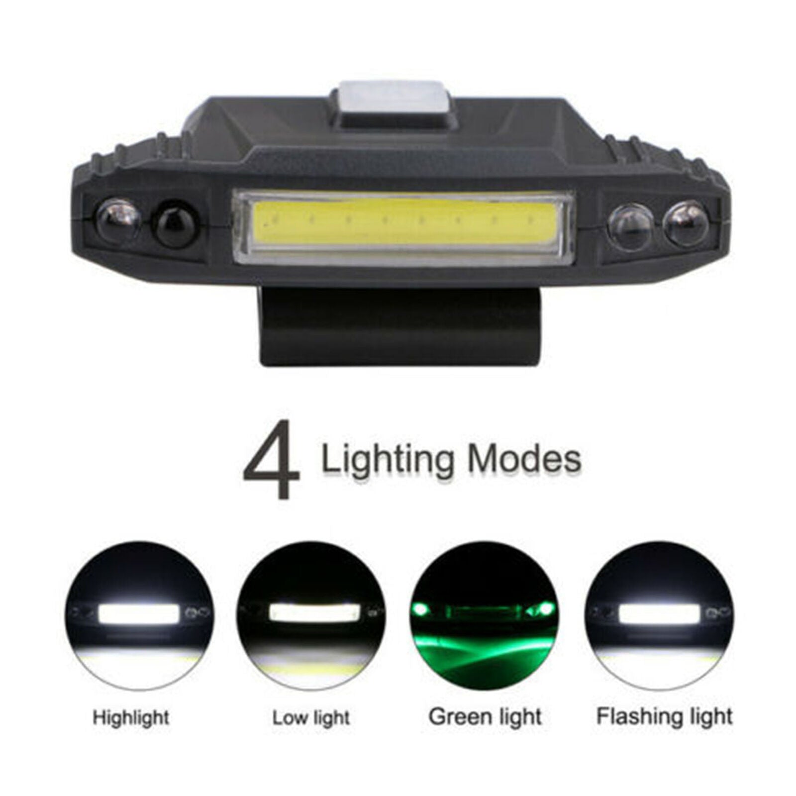 30000LM LED Headlamp USB Rechargeable Cap Clip Light Induction Headlight
