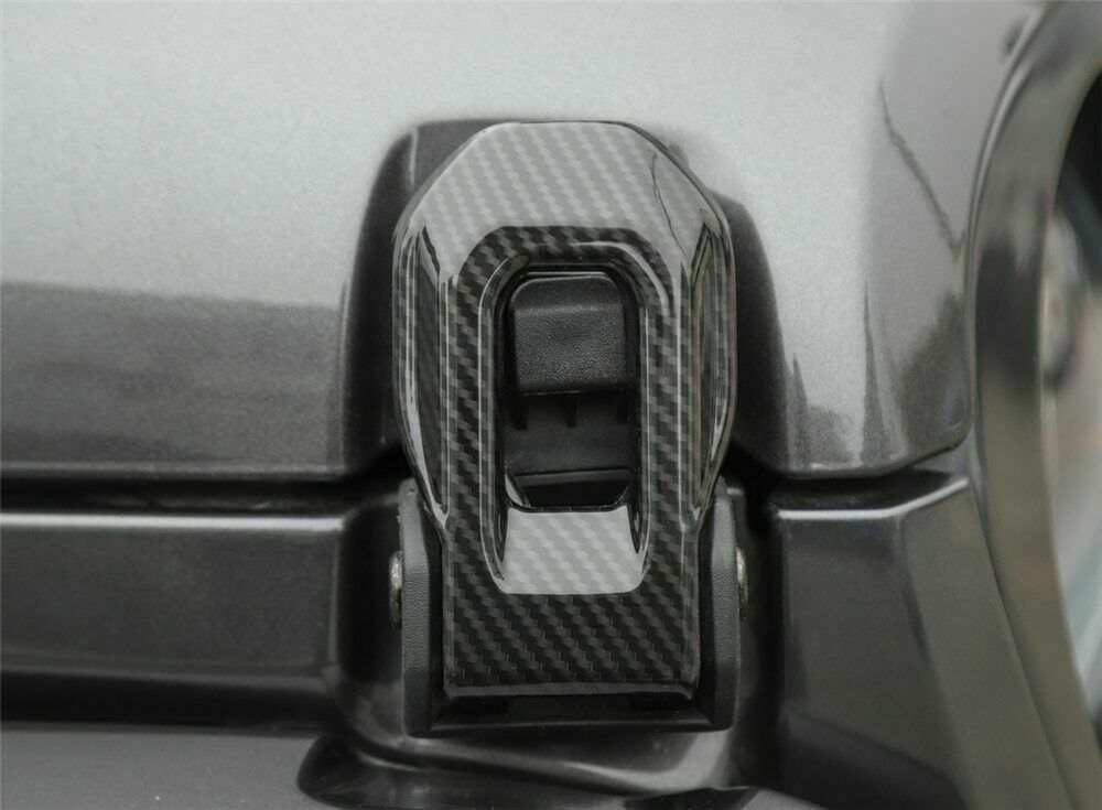 For Jeep Wrangler JL JT 2018-2020 Carbon Fiber Hood Lock Latch Buckle Trims 2Pc