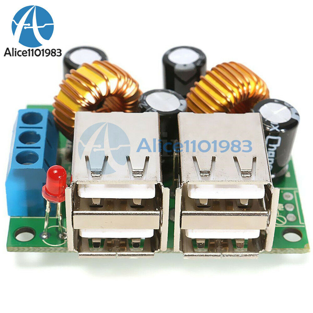 5PCS 4-USB Port Step-down Power Supply Converter Board DC 12V 24V 40V to 5V 5A