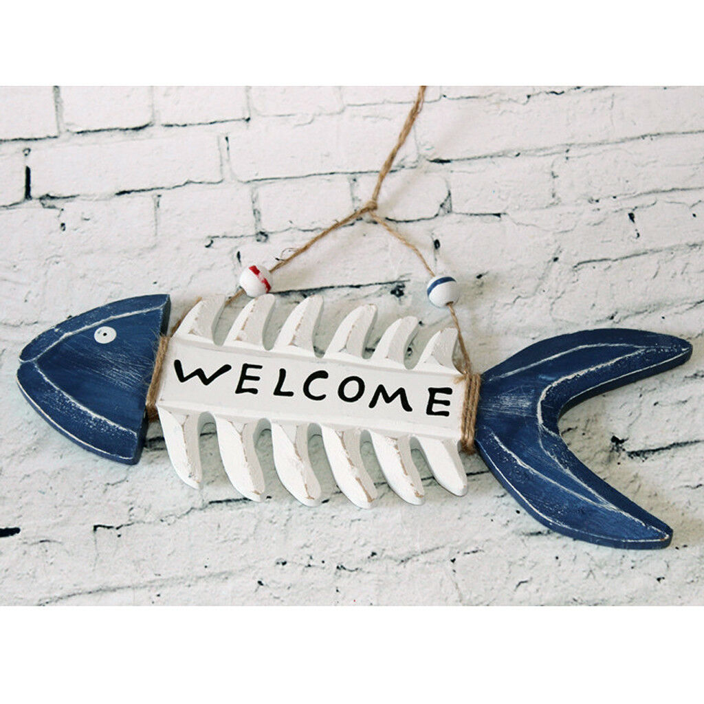 Nautical Wooden   Skeleton Wall Hanging Ornaments Home Door Decor Gift