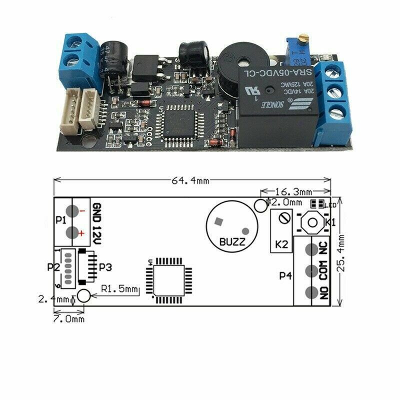 K202 DC12V Low Power Fingerprint Control Board+R503 Fingerprint Module Roun 2021