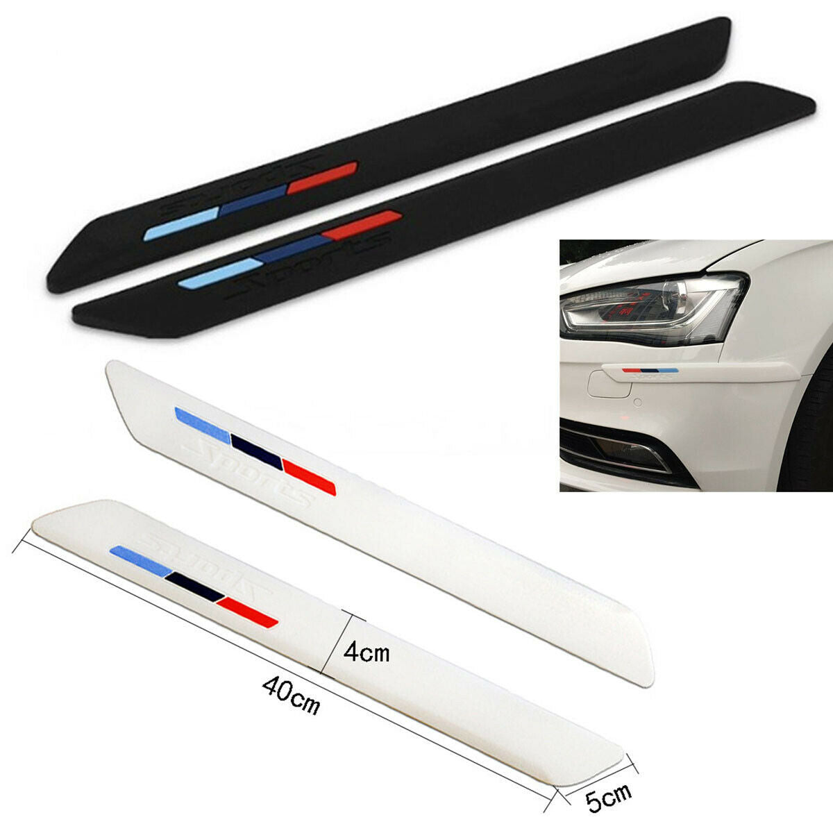 400mm Car Front Rear BUMPER LIP/SIDE SCRATCH PROTECTOR STRIP GUARD 2pcs