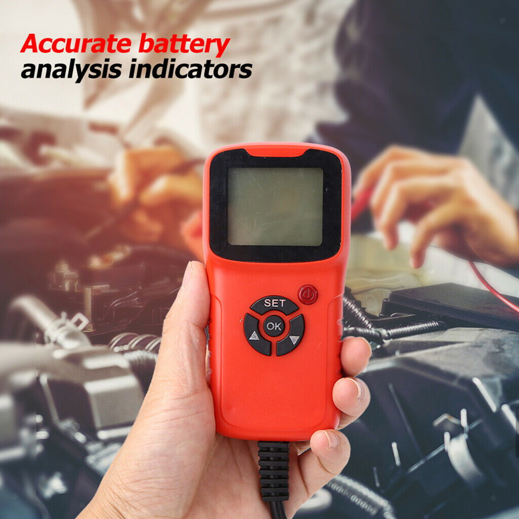 12V LED Battery/Alternator Tester with Crocodile Clips, Multicoloured