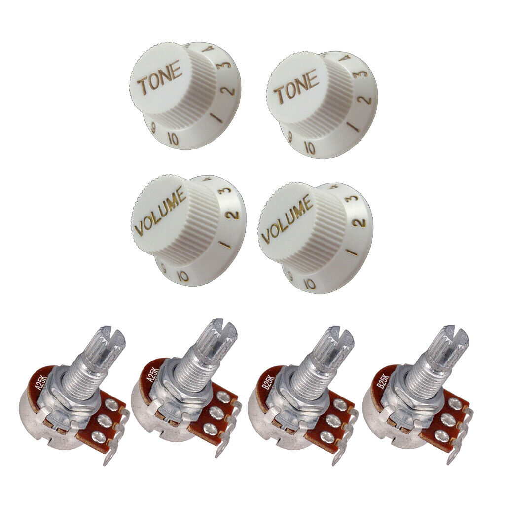 Set of 4 (4X) A25K B25K Short Split Shaft Guitar Tone