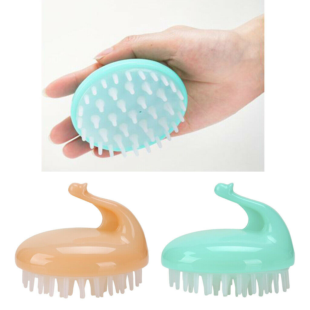 2x Wet & Dry Hair Shampoo Brush Scalp Massage Brush Soft Exfoliate Girls