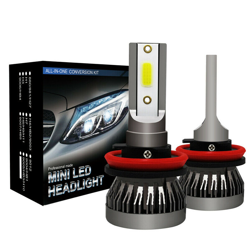 2PCS H9/H8/H11 CREE LED Headlight 255000LM Beam Bulb 6000K HID Car Fog Light Kit
