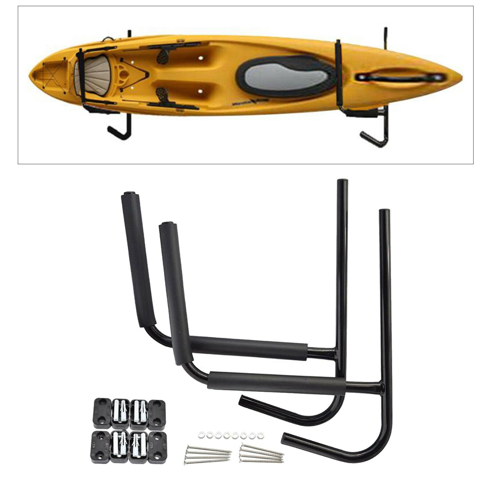 Pack of 2 Heavy Indoor Kayak Storage Hook Rack Holder Surfboard Accessory