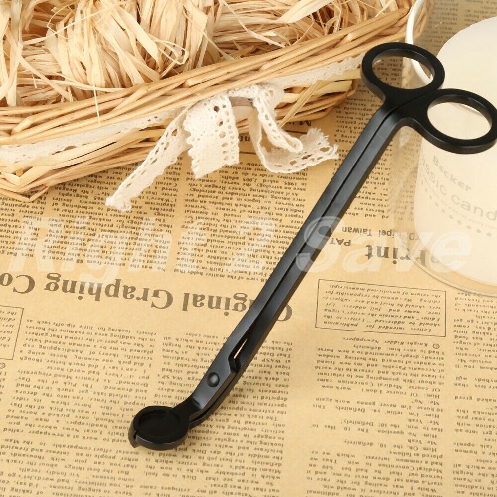 Stainless Steel Candle Wick Trimmer Black Oil Lamp Snuffers Scissor Trim Cutter