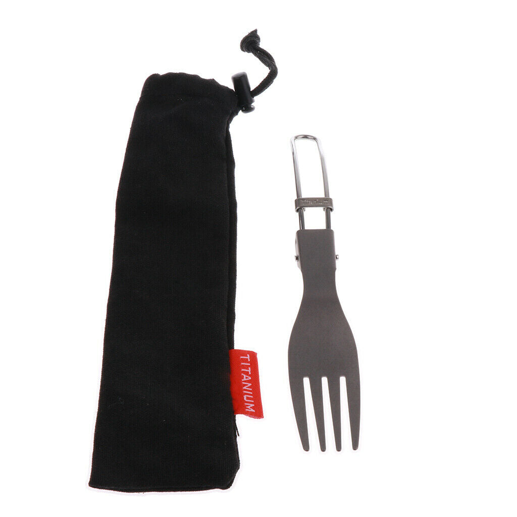 Foldable Outdoor Camping Travel Cutlery Set 1 Piece Fork + 1 Piece Spoon