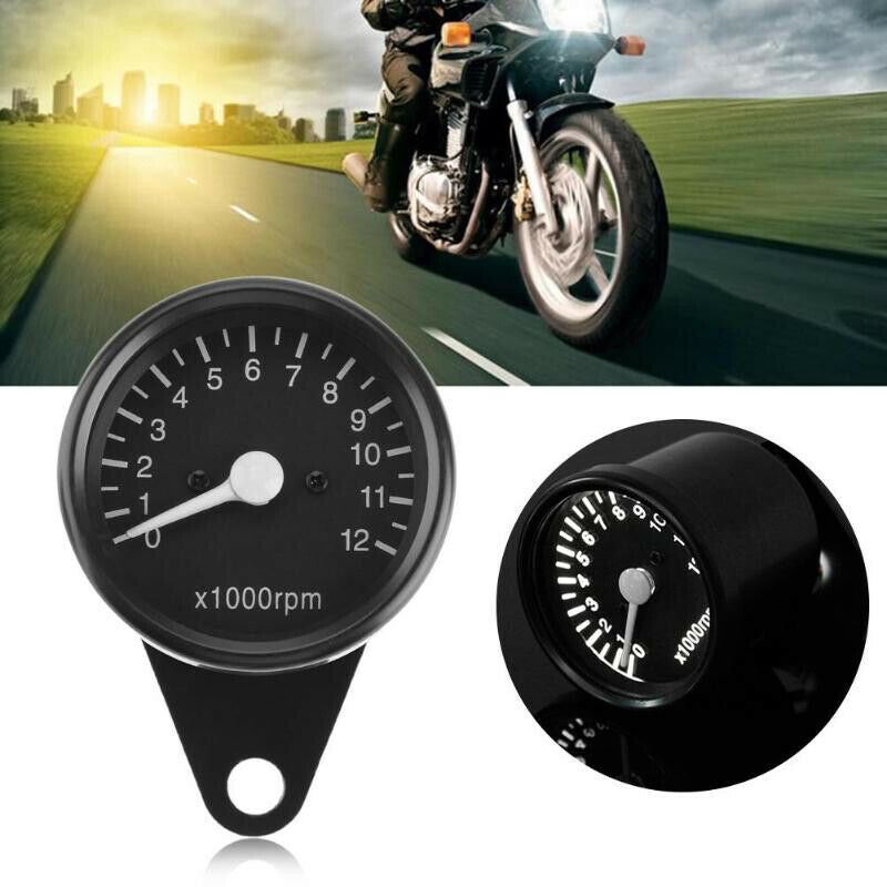 12000RPM Motor Bike 12V DC Universal LED Motorcycle Tachometer Speedometer Gauge