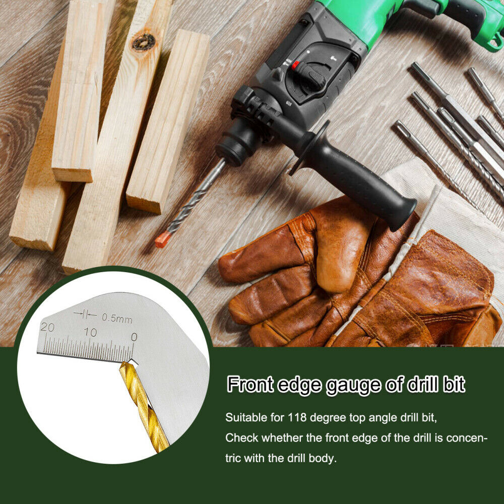 118 Degree Twist Drill Bits Angle Gage Grinding Center Gauge Sharpening Tool LIN