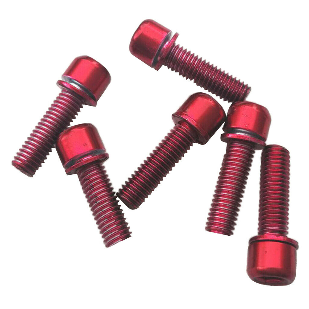 18Pcs Mountain Road Bike Hex Socket Screws M5x18 Bolt for Handlebar Stem Red