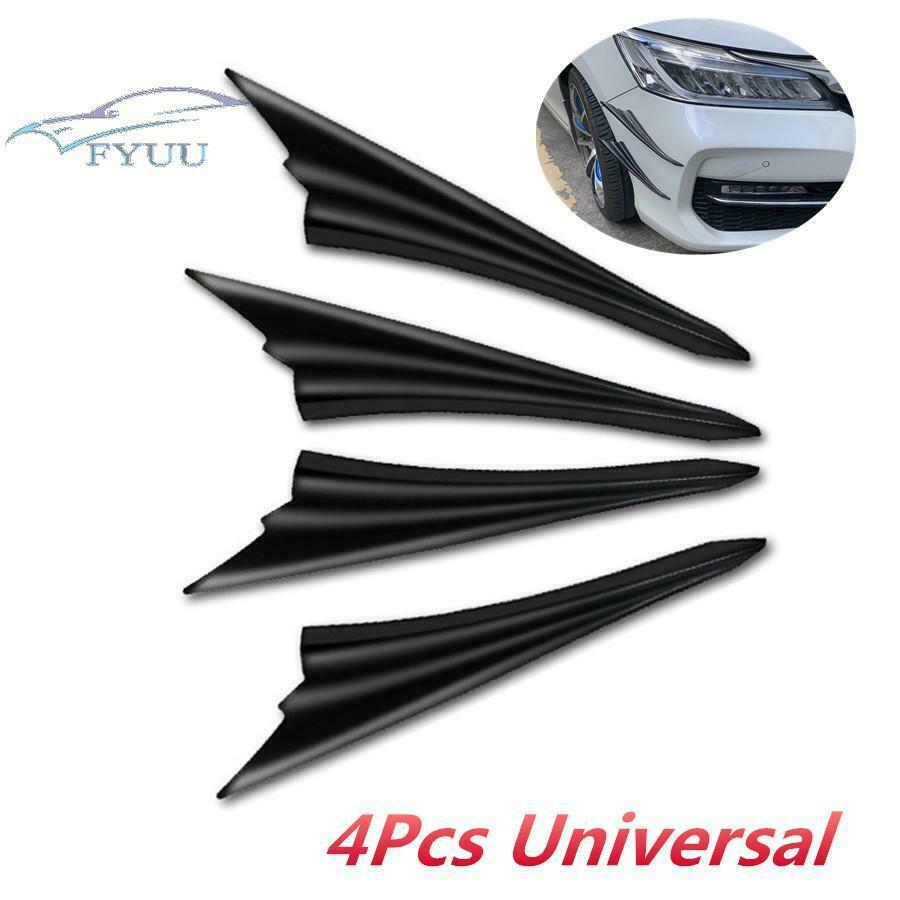 4Pcs Sport Style Car Front Bumper Fins Spoiler Wing Lip Body Splitter Canards