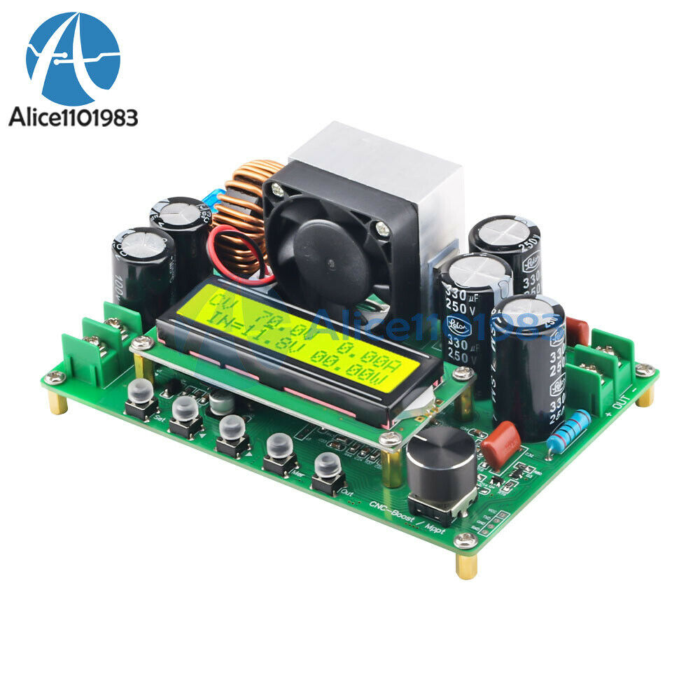 DPX800S DC-DC NC CV CC Booster Module CNC Boost DC12V-120V 0-15A Adjustable MPPT