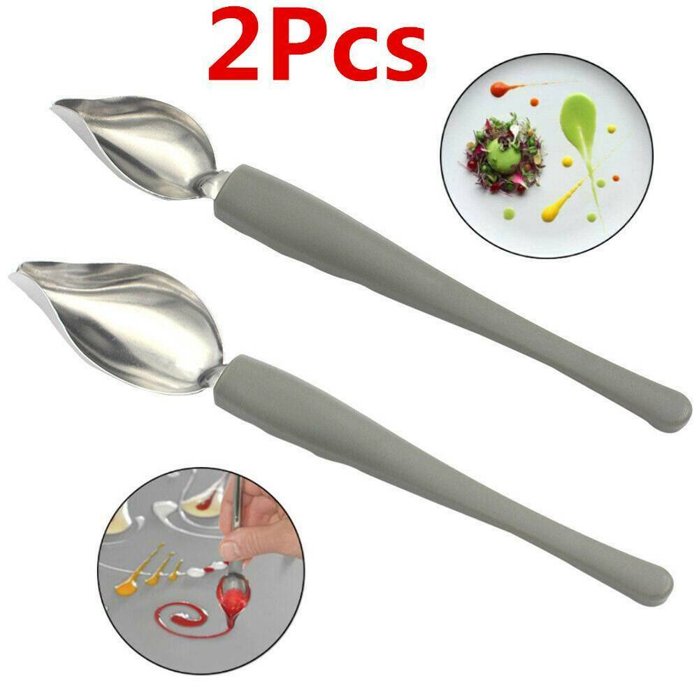 Draw Tool Decoration Anti-slip Chef Sauce Painting Stainless-Steel Spoon Pencil