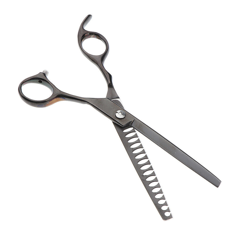 Teeth Fishbone Scissors Pets Grooming Thinning Shears Salon Hairdressing Black
