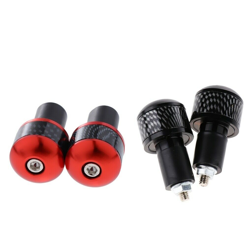 2 Pairs Motorcycle Handlebar End   Plugs for 22mm Hand Bar Black+Orange
