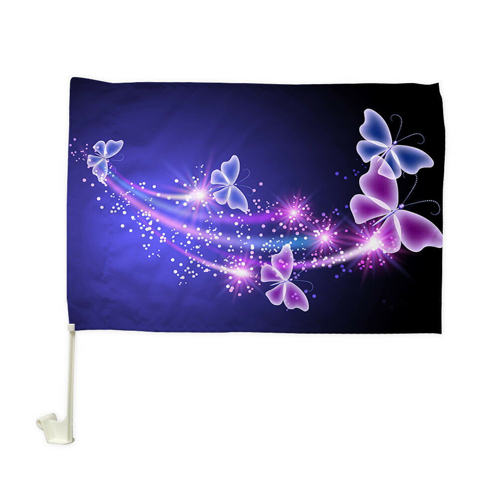 Fantasy Color Butterfly Car Flag Car Window Car Culture Auto Flag 12" X 18"