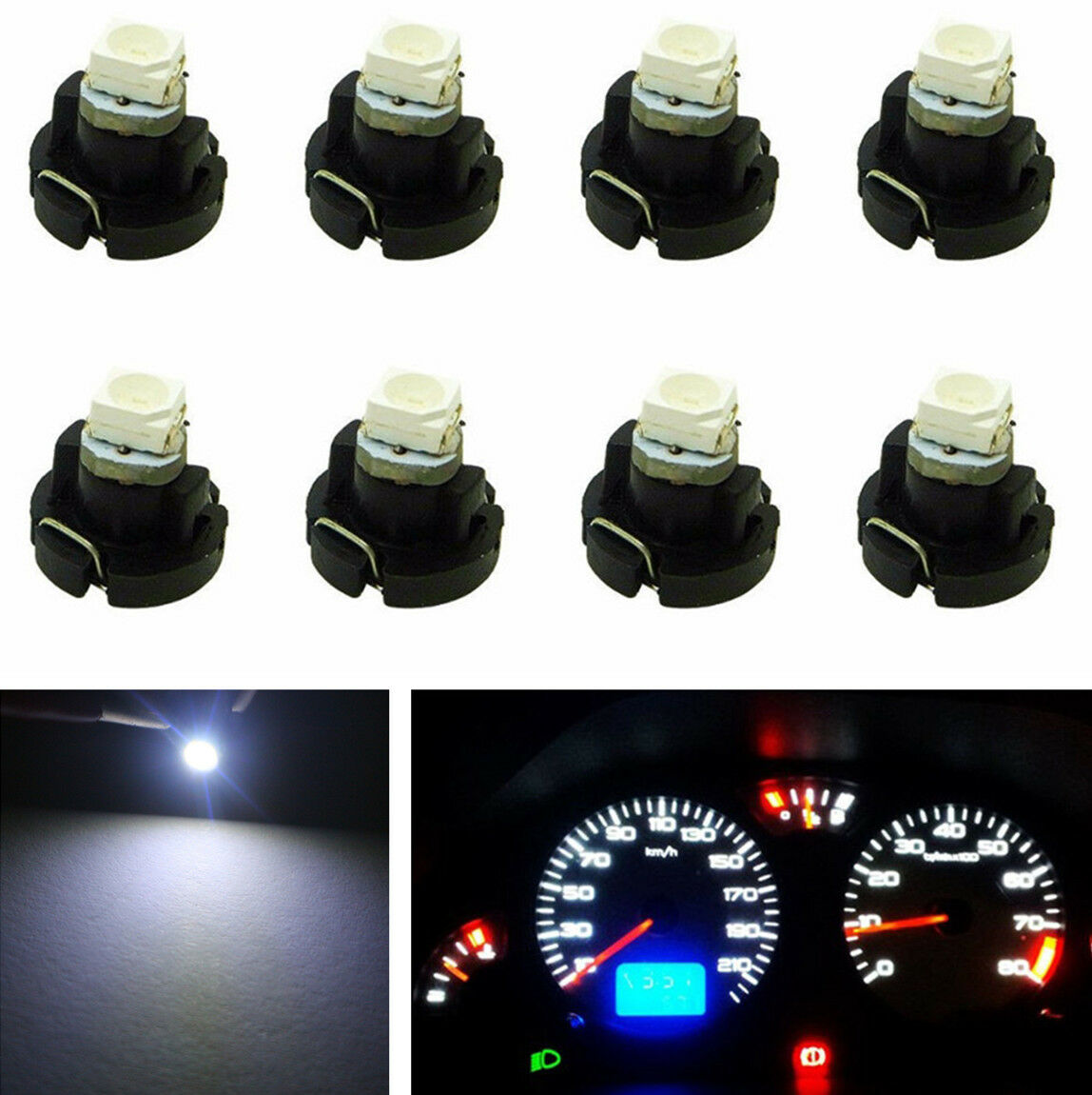 30x T3 Neo Wedge Car Dash Instrument Cluster Panel Lamps Gauge 5 Colors LED Bulb
