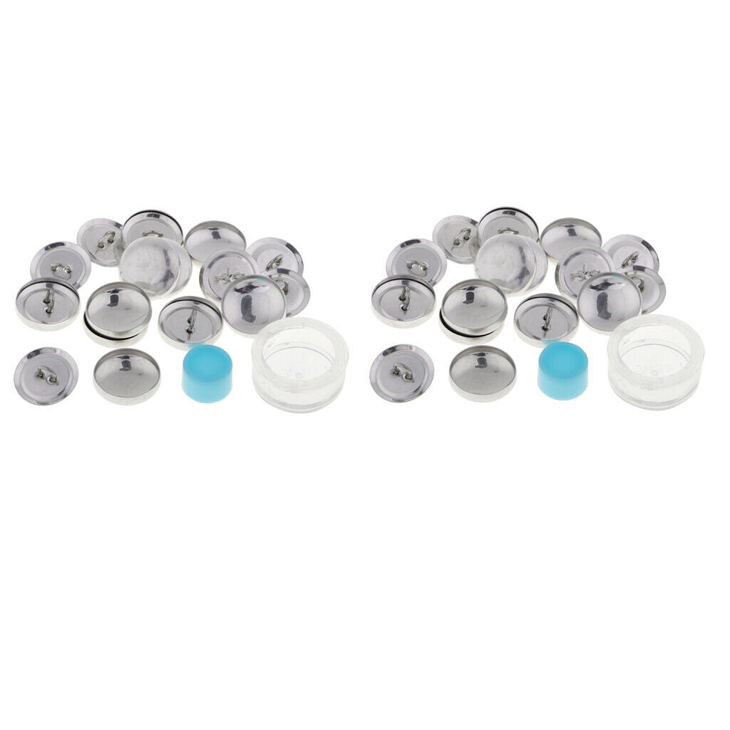 20pcs Aluminum Self Cover Button Metal Flat Back 20mm Shank Back And Tools
