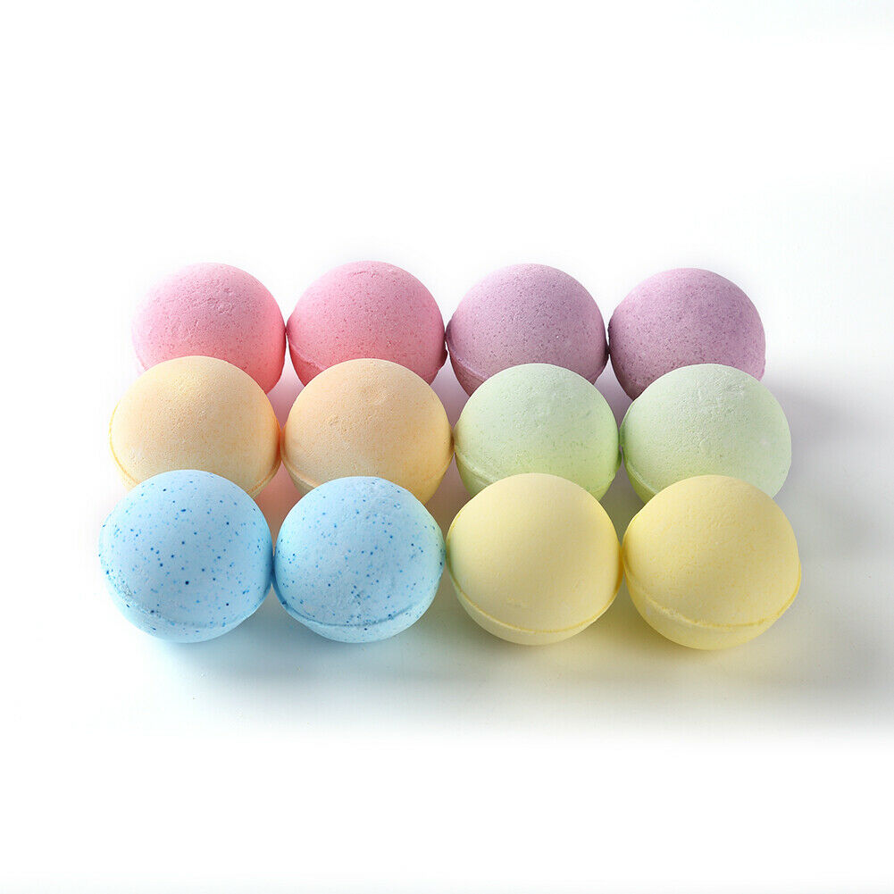 12pcs Salt Bath Ball Skin Moisturizing Massage Bath Bomb Shower Bubble Tool @