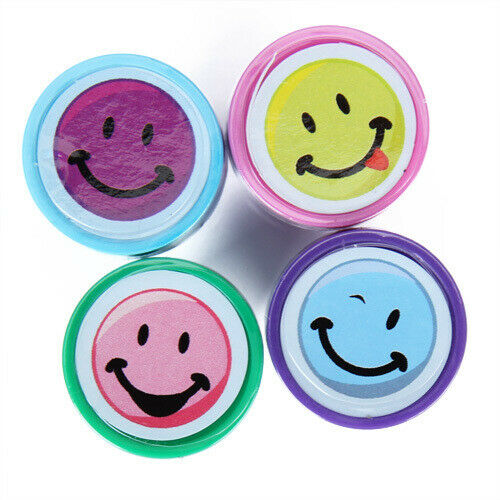 4x Ink Stamps Art Craft Stamps W / Face Kids Gift School