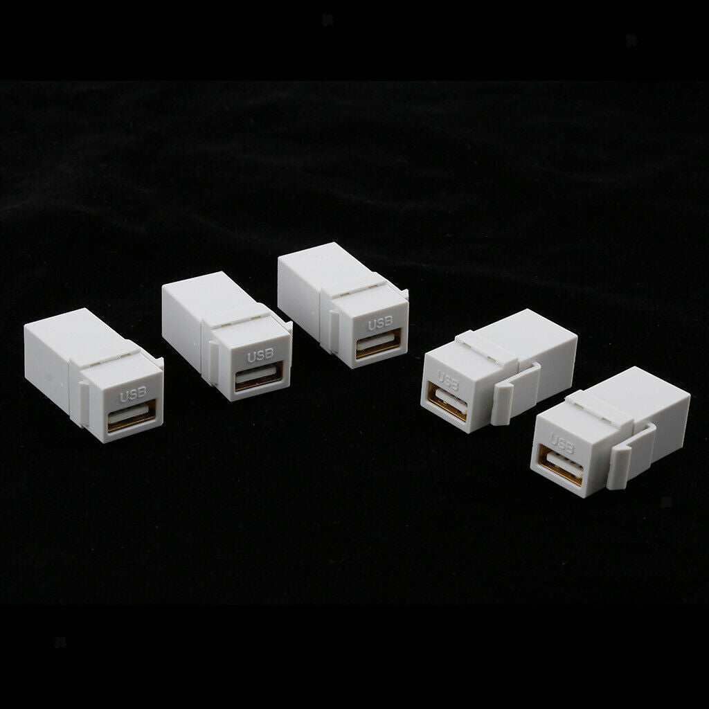 5pcs USB-A Female To Female Panel Insert Adapter For