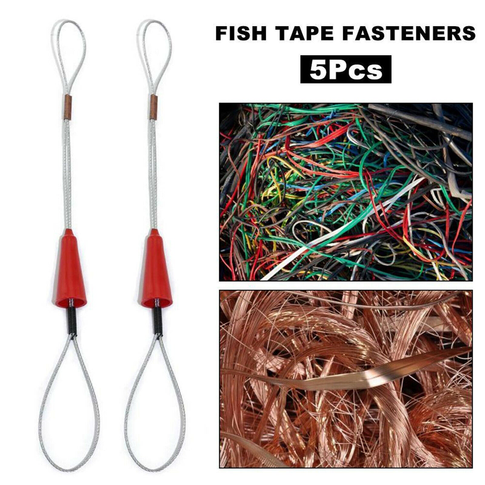 5pcs Fish Tape Fastener Tool Universal Fish Tape Cable Puller Through Wall