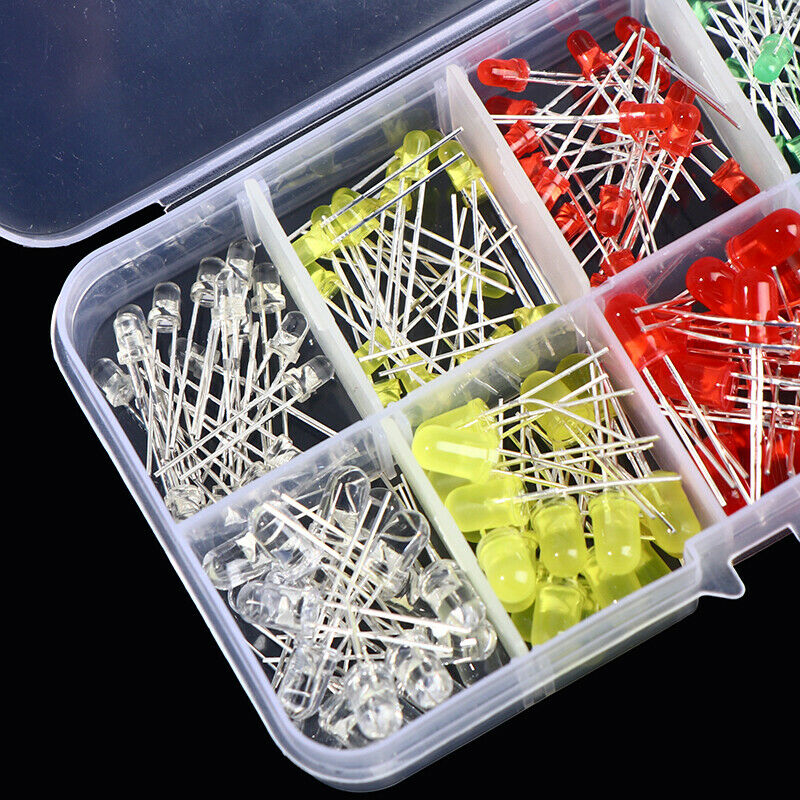 200pcs 3V 20mA Colorful Diodes 3mm LED Light Assorted Kit DIY LEDs Diode SetSJC