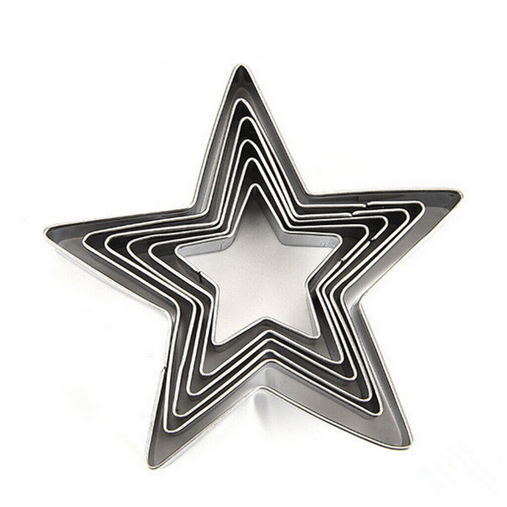 Stars Buscuit Cookie Cake Jelly Metal Cutter Tin Mould Baking DIY Tools Set