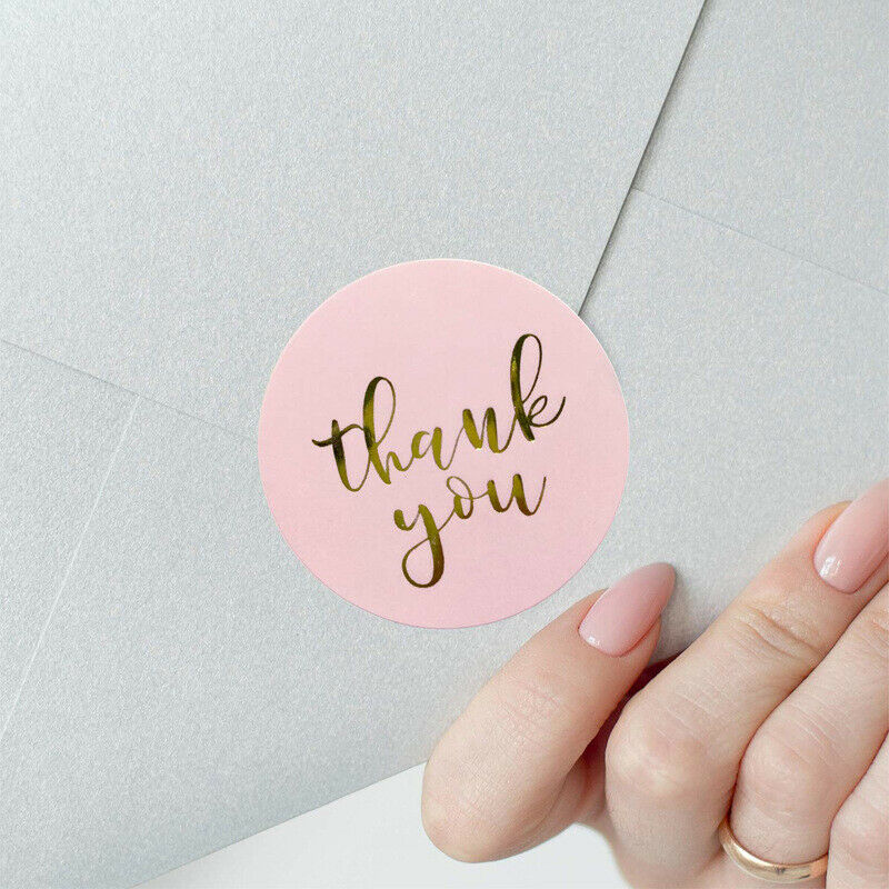500PCS Thank You Stickers Pink Red Purple Wedding Birthday Party Flower Label HN