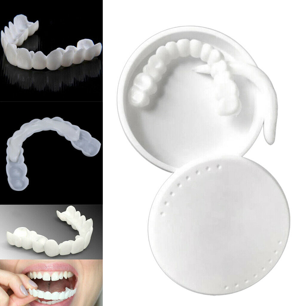 2Pcs Snap Lower False Teeth Dental Veneers Tooth Cover Simulation Braces