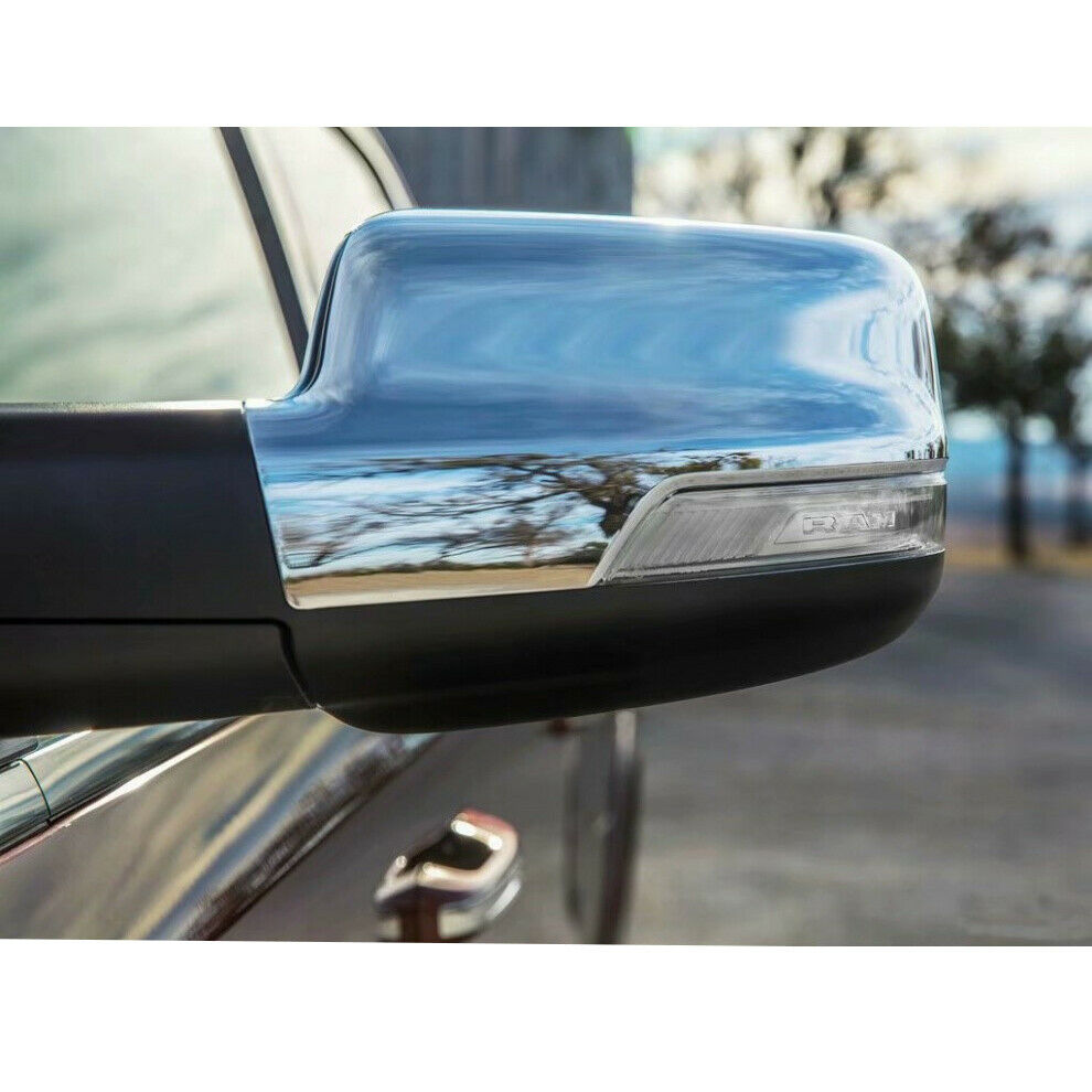 Fit For 2019-21 Dodge Ram 1500 Chrome ABS Side Mirror Cover 2pc