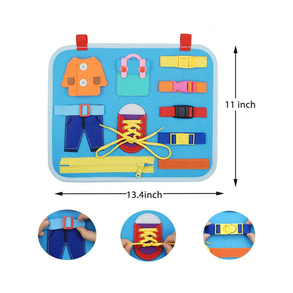 Felt Cloth Busy Board Dress Skills Educational Sensory Toys for Toddler Kids