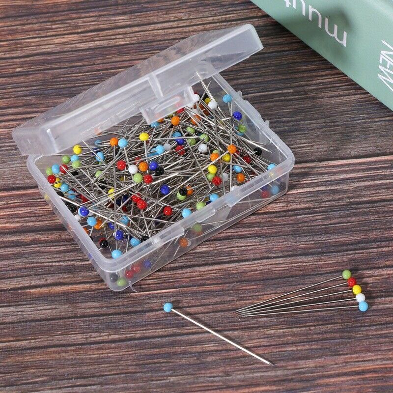 250 Pieces Sewing Pins Ball Glass Head Pins Straight Quilting Pins For DressmaO8