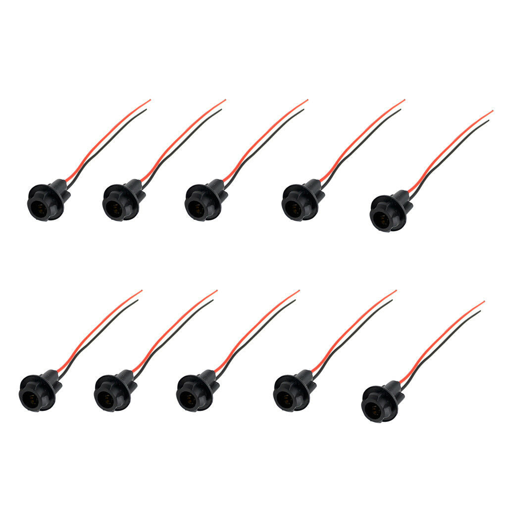 10 Pieces T10 5050 W5W Bulb Socket Holder Connector Pre-wired Adapter