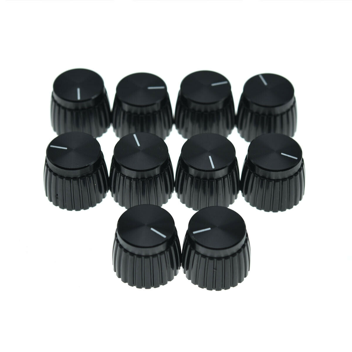 10x Guitar AMP Amplifier Knobs Black w/ Black Cap Push-on fit Marshall Amplifier
