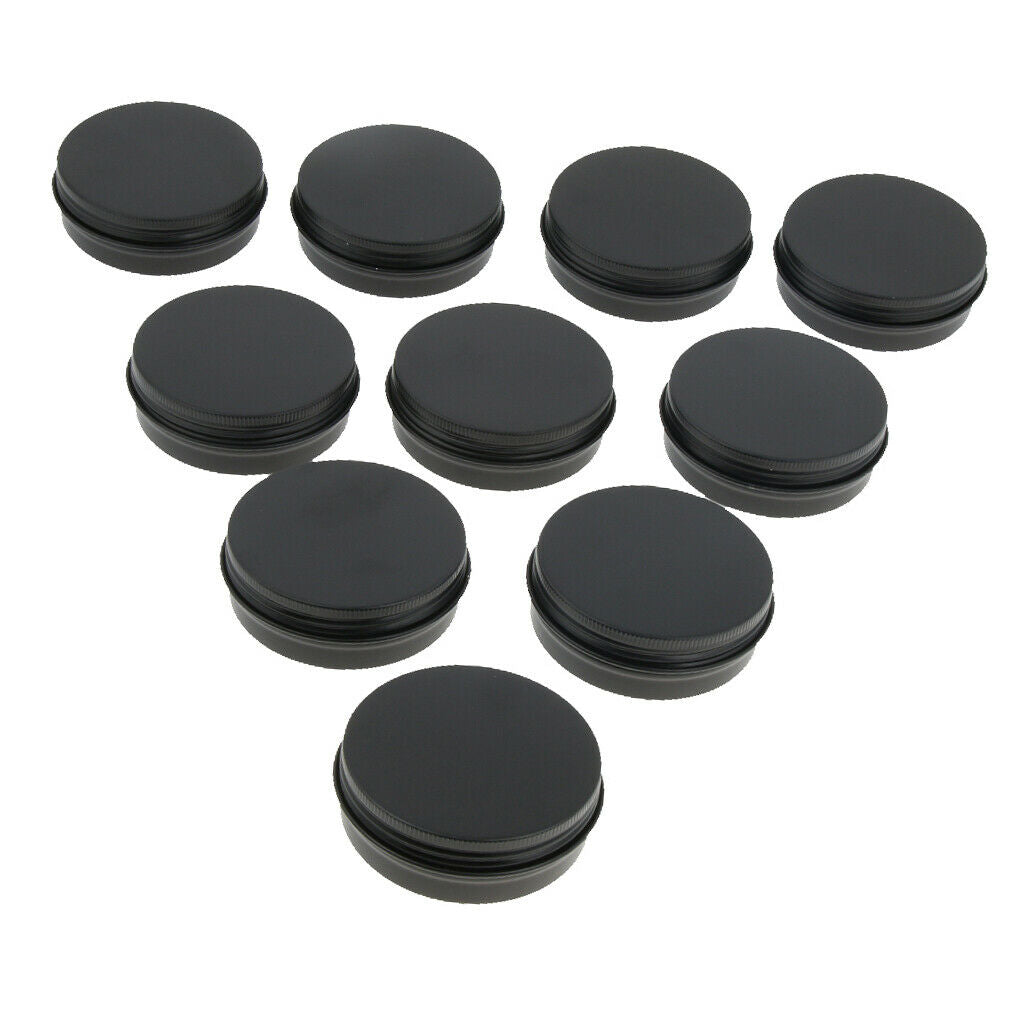 10 Pcs Aluminium Empty Cosmetic Pot Jar Tin Container Box with Screw Lid 60g