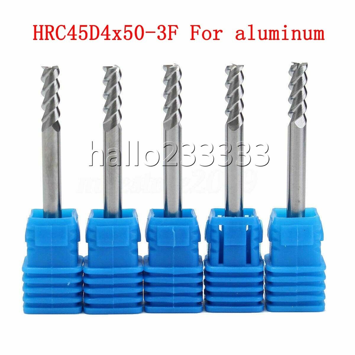 5pc 4MMx50MM HRC45 3 Flute Carbide aluminum End Mill CNC Milling Cutter Bit Tool