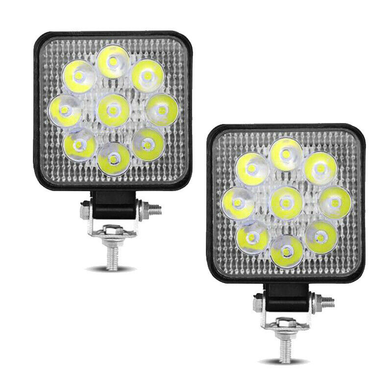 2PC 9LED Car SUV Off-road Work Lights Spot Flood LED Light Bar Reverse 27W 800LM