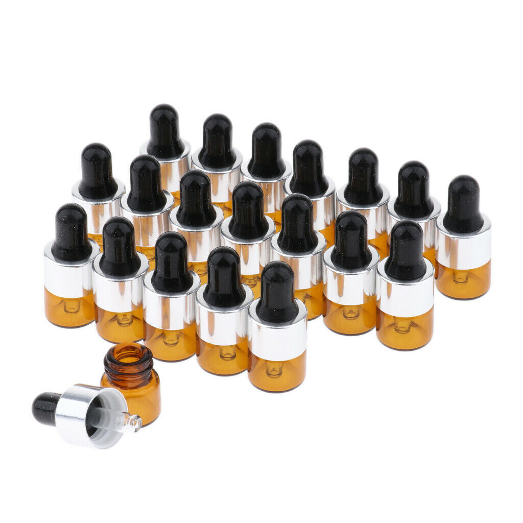 20pcs Essential Oils Mini Empty Glass Dropper Bottle for Essential Oils 1ML