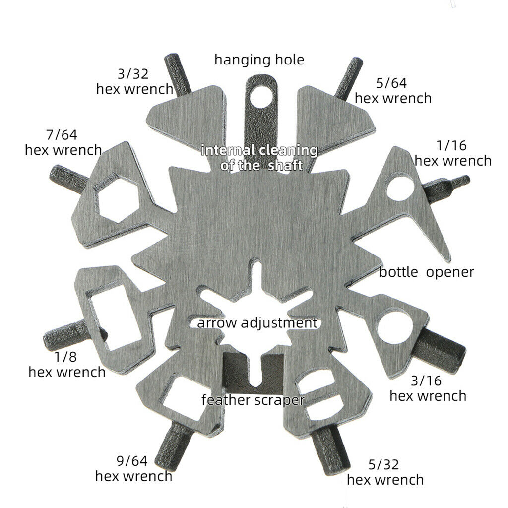 Snowflake Multi-tool, Screwdriver -Bottle Opener,Outdoor Wrench Multi-tool