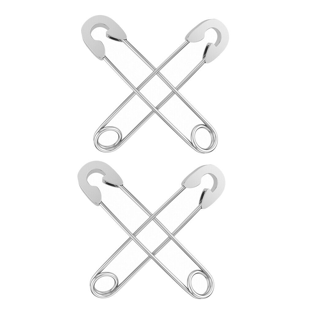 2pcs Fashion Punk Safety Pin Earrings Drop Stainless Steel Eardrop 37.8mm