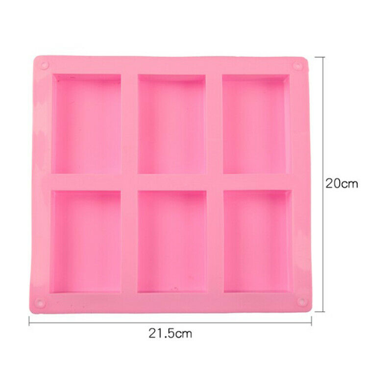 6 Cell Rectangular Silicone Soap Mold For Homemade Decorative Soap Making.l8