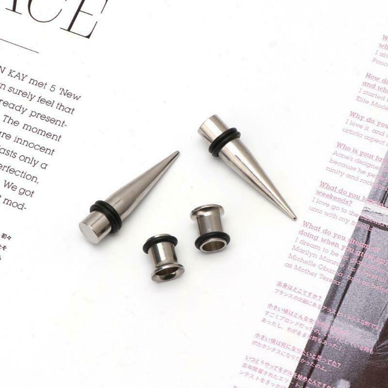 Gauge 7mm Pair of 316l Steel Tapers and Tunnels Ear Stretching Kit  Body Jewelry