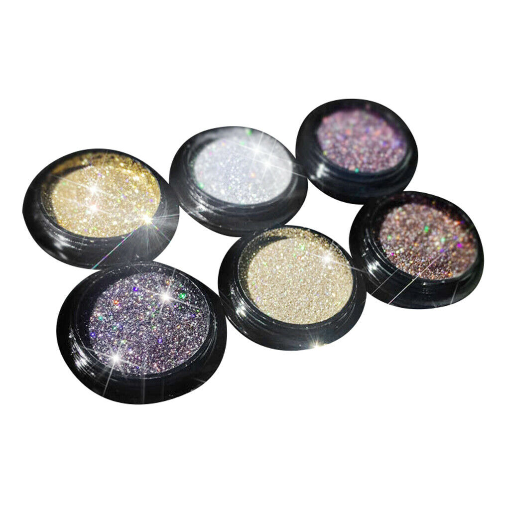 6x Nail Art Glitter Acrylic UV Gel Tips Dust Power Nail Art Accessory Gifts