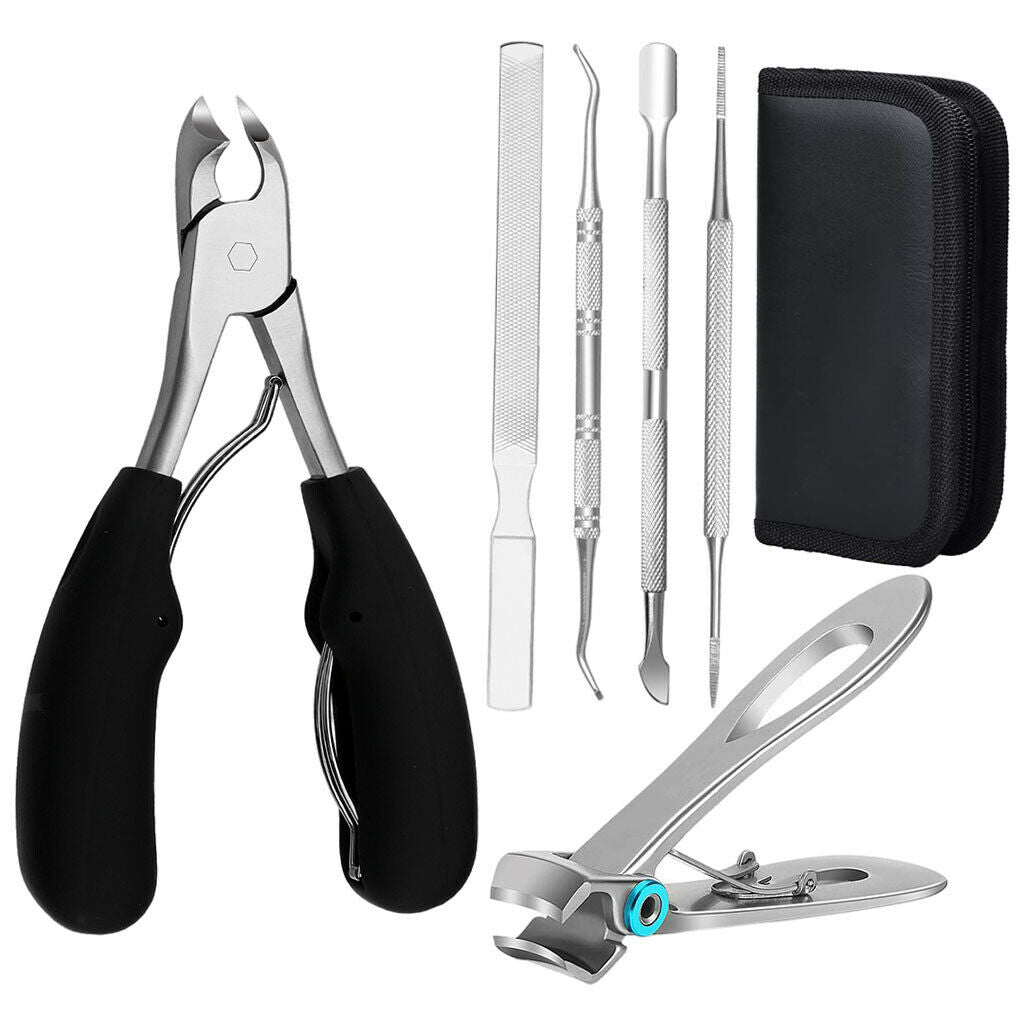 6Pcs Podiatrist Toenail Clippers Kits Stainless Steel Home Treatment Durable