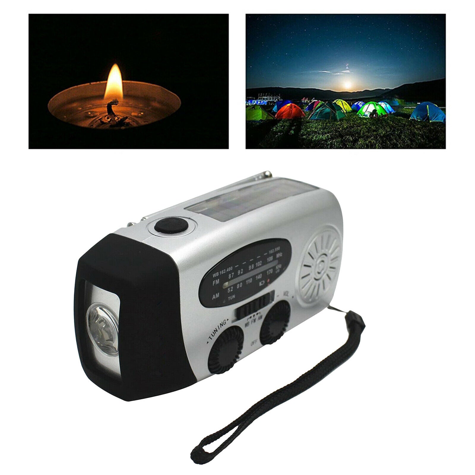 Outdoor Emergency Radio 600mAh Solar Weather Radio NOAA / AM / FM Portable Radio