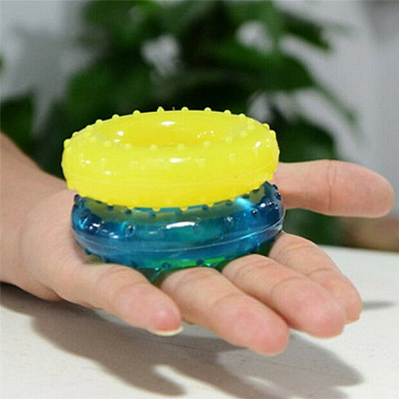Silicone Finger Hand Grip Muscle Power Strength Training Rubber Ring Exerc-DD
