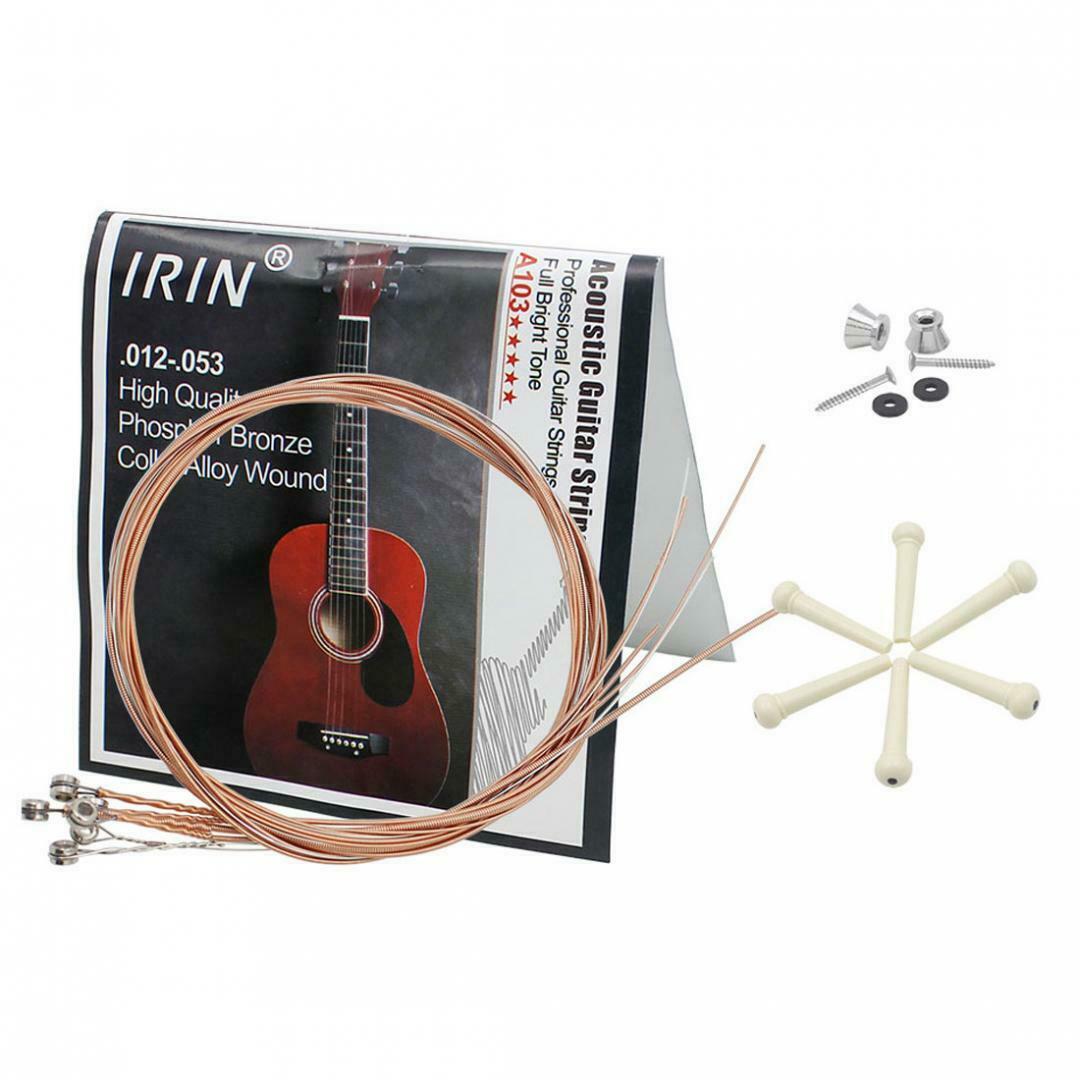 Folk Acoustic Guitar Strings +Straps Lock Pins Screws Pegs+ String Nail Pins